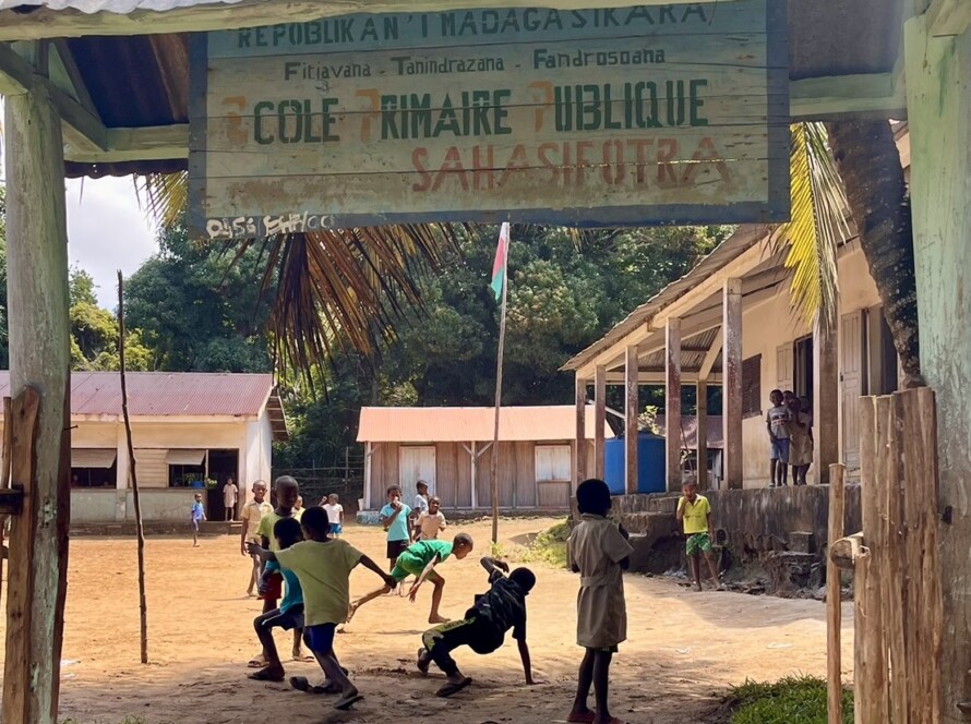 The entrance of a public school in Madagascar Ile Sainte Marie East coast