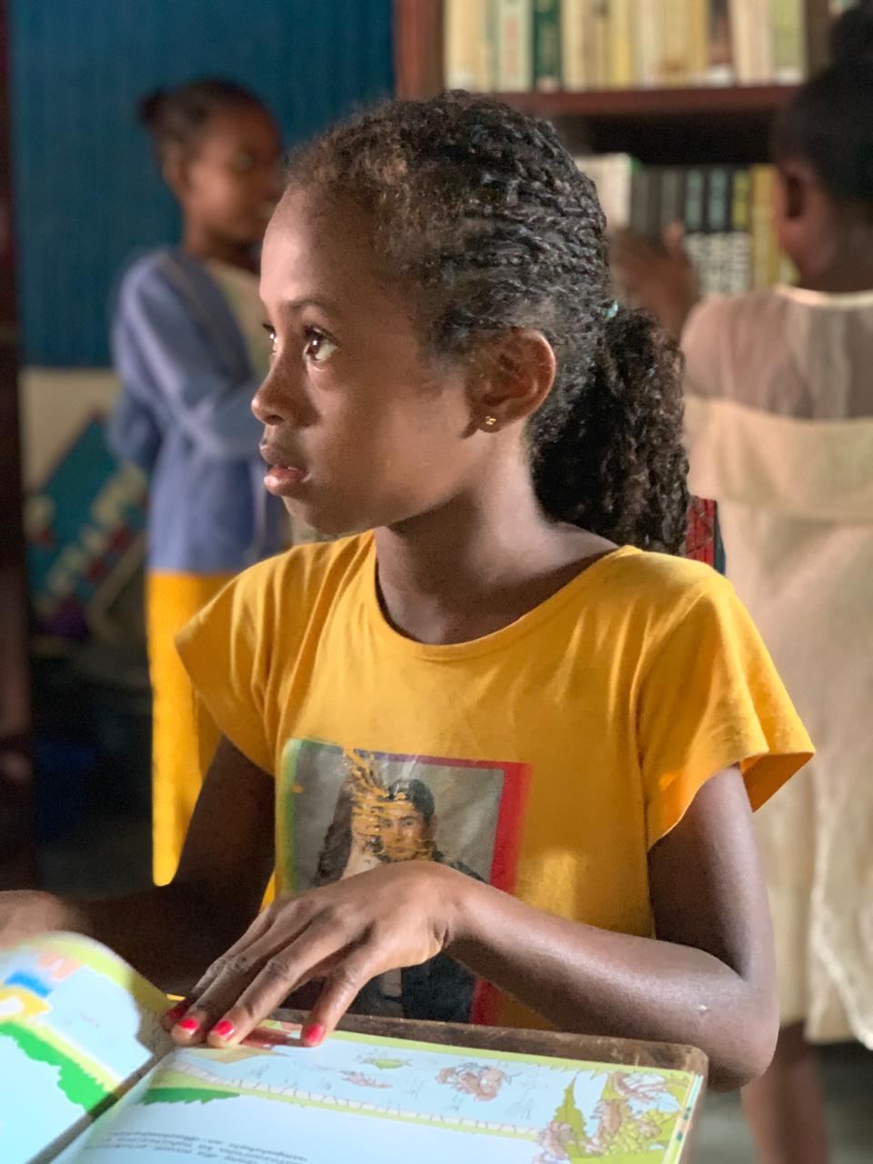 Girl studying in school east coast madagascar