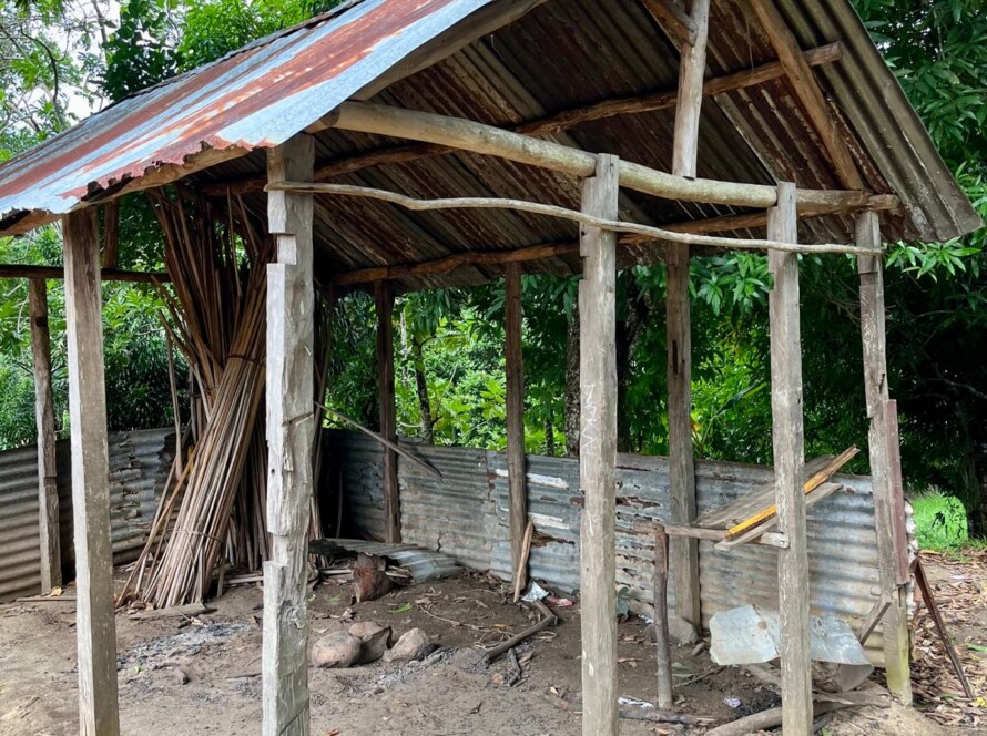 Dipialated kitchen hut east coast Ile Sainte Marie, Madagascar