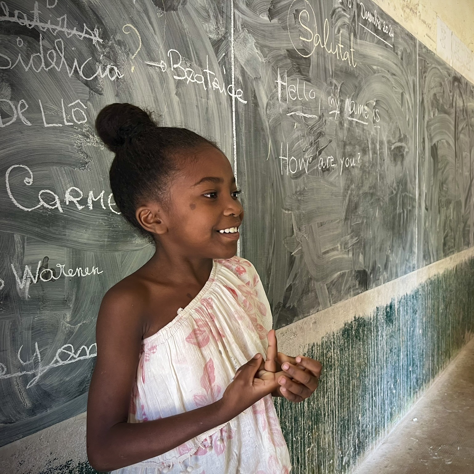 Girl in classroom on the east coast of madagascar