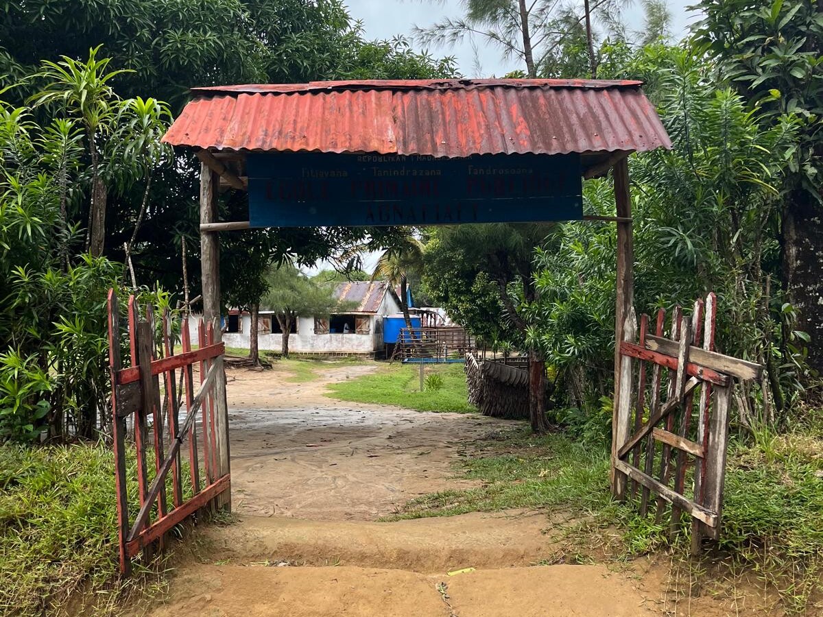 Entrance o a village school at Ile Sainte Marie Madagascar